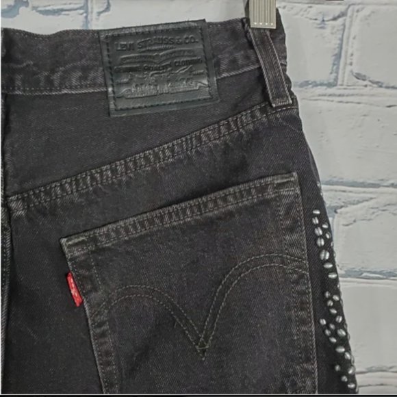 Levi's High Rise Deconstructed Button Fly Skirt in Full On Metal - Picture 6 of 8